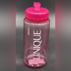 NEW CLINIQUE Logo Pink Water Bottle Small 16 oz